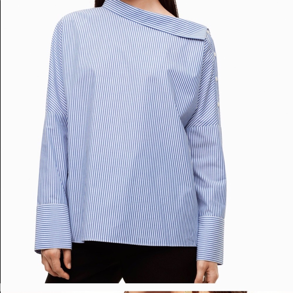 Babaton Blue and White blouse size XS